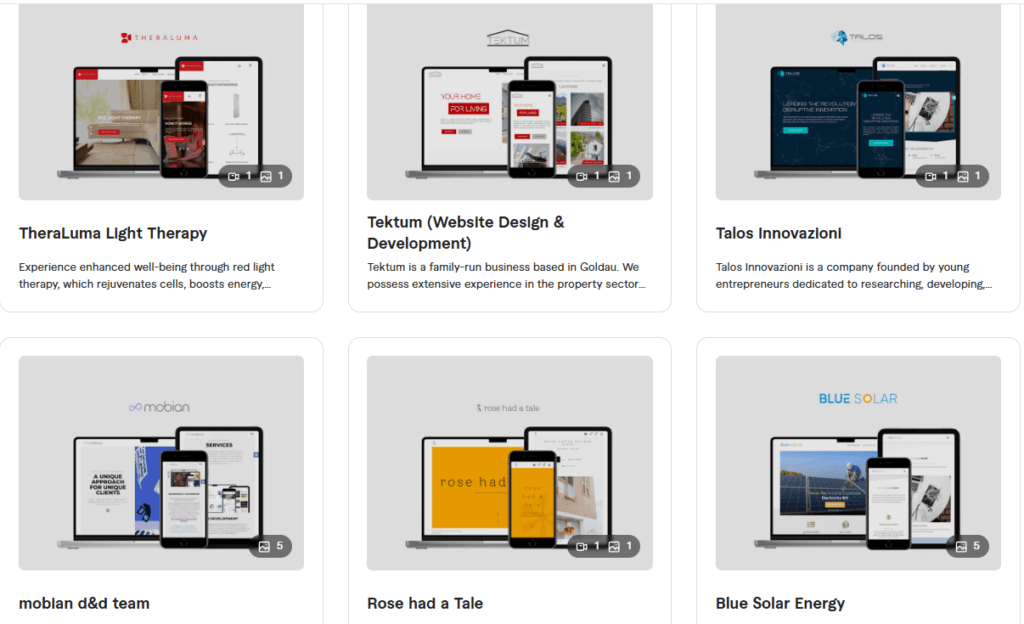 High-performance photography portfolio design by Mobian Agency on Fiverr Pro.
